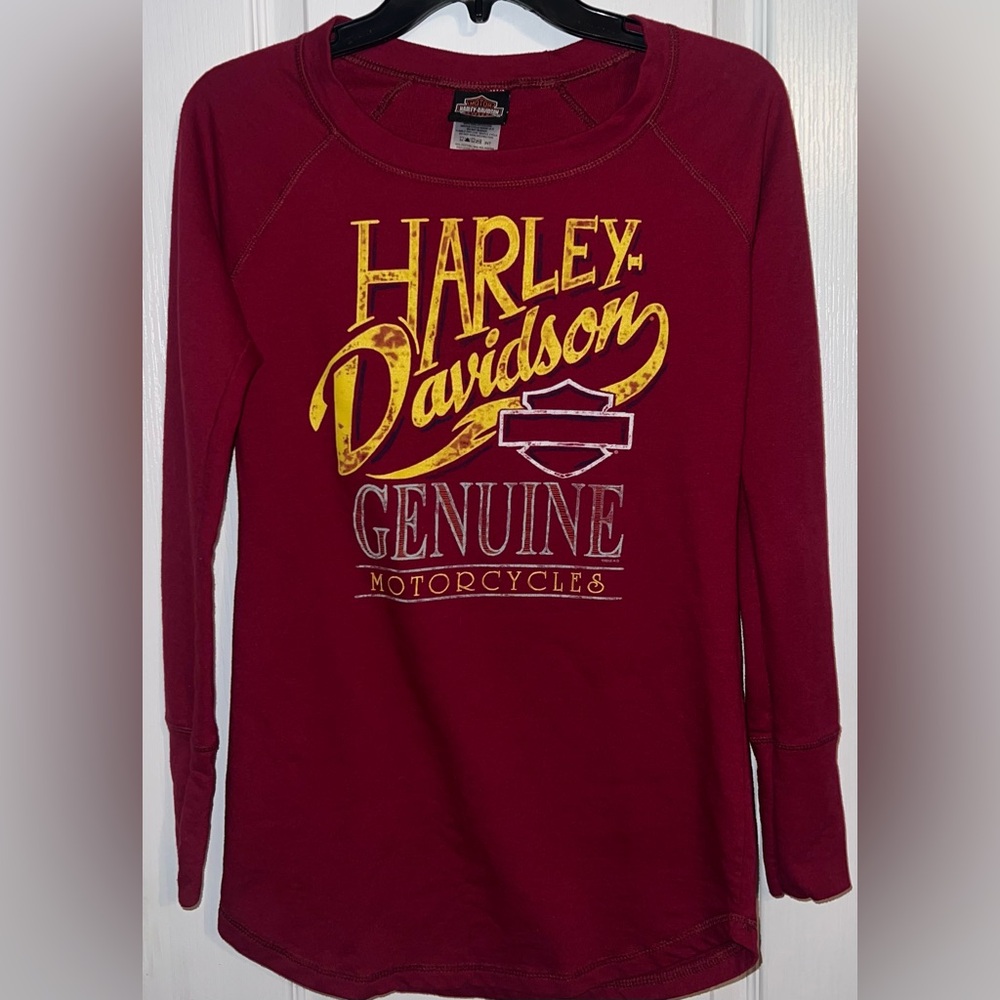Harley-Davidson Smokey Mountains Red Long Sleeve Shirt Size XS
